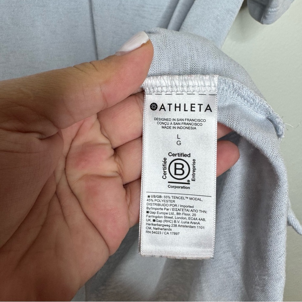 Athleta Blue Breezy‎ Scoop V Tee Shirt - Picture 6 of 6